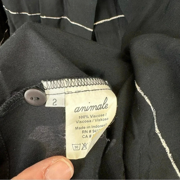 Animale Oversized Black and White Button Down Shirt Size 2 - Picture 6 of 6